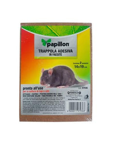 2 Trappola esca adesiva pronto uso per topi e ratti 14 x 19 cm Papillon - Italy Green Life
