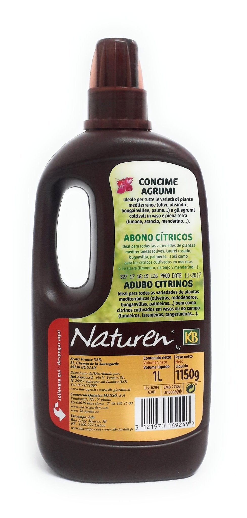 Concime liquido biologico per agrumi e piante mediterranee naturen 1 litro - Italy Green Life