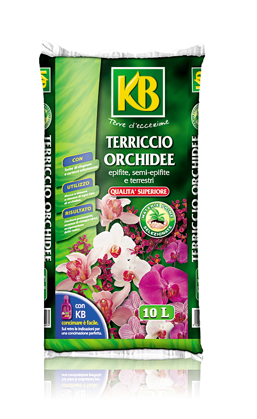 TERRICCIO SUBSTRATO SPECIFICO PER ORCHIDEE FIORE ORCHIDEA TERRA SACCO DA 1O LT - Italy Green Life